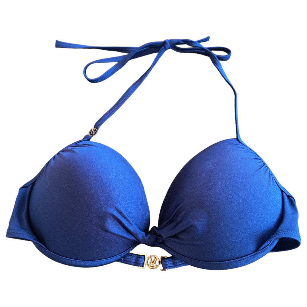 Victoria's Secret Swim Top Women's Size 34D Navy Blue Built-in bra cups